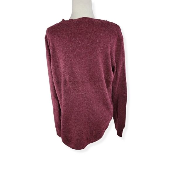 Laura Scott Burgundy Crew Neck sweater XL NWT - Picture 2 of 6